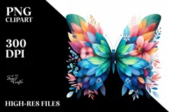 Abstract Watercolor Butterfly PNG Product Image 1