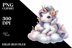 Cute Baby Unicorn Baseball | Sublimation | Clipart Product Image 1