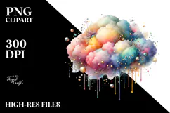 Colorful Metallic Watercolor Cloud | Drips Product Image 2