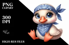 Funny Baby Goose Bandana Clipart Product Image 1