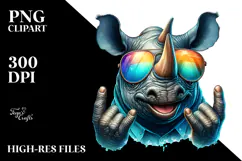 Funny Cute Rhino, Transparent PNG Product Image 2