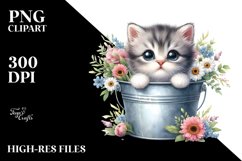 Cute Baby Cat with Flowers PNG Product Image 3