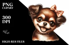 Smiling Puppy Portrait | Watercolor Clipart Product Image 3