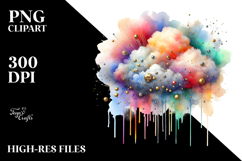 Colorful Metallic Watercolor Cloud | Drips Product Image 2