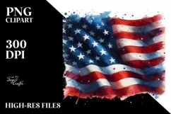 Watercolor Flag USA Collors Sublimation Clipart Product Image 3
