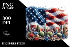 Watercolor Flag USA Collors Sublimation Clipart Product Image 3