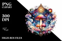 Magical Celestial Mushroom Tarot, High-Res PNG Product Image 2