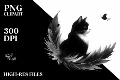 Simple Black Cat Clipart, Transparent PNG Product Image 1