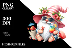 Whimsical Gnome with Cocktail PNG Product Image 2