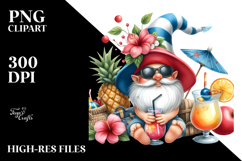 Whimsical Gnome with Cocktail PNG Product Image 2