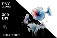 Abstract Watercolor Petunia Material Sublimation Clipart Product Image 3