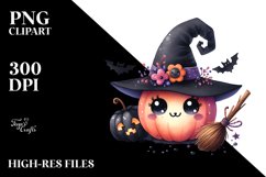 Funny Haloween Cute Wich Clipart Product Image 3