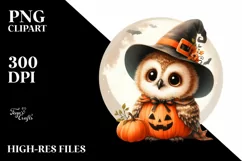 dressed for Halloween Baby Owl PNG Product Image 3