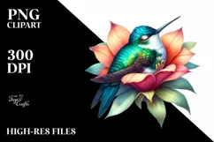 colorful Hummingbird Sleeping in Flower | Sublimation | Product Image 3