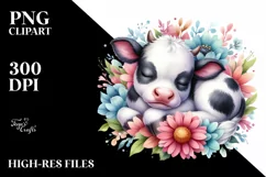 Cute Baby Cow PNG Product Image 3