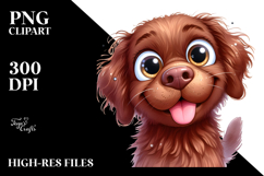 Cute Watercolor Chesapeake Bay Retriever Transparent PNG Product Image 2