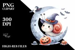 dressed for Halloween Baby Snail PNG Product Image 3