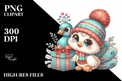 Cute Baby Peacock Retro PNG Product Image 3