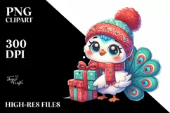 Cute Baby Peacock Retro PNG Product Image 1
