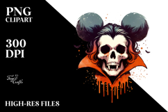 Simplistic Vampire Skull,High-Res PNG Product Image 2