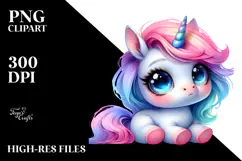 Funny Cute Unicorn with Cool Haircut, Expressive Face, Product Image 2