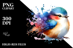 Colorful Bird Splashes, Transparent PNG Product Image 2