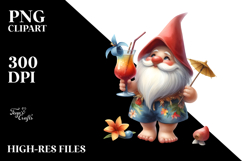 Whimsical Gnome Drinking a Cocktail, High-Res PNG Product Image 2