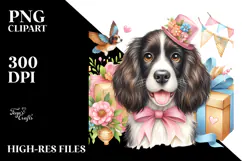 Happy Cute English Springer Spaniel PNG Product Image 2