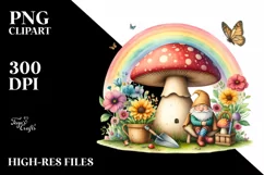 Colorful Gnome House Rainbow Butterfly | Sublimation, Product Image 3