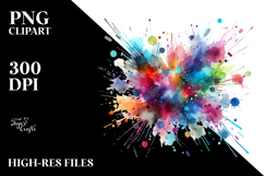 Colorful Brushstroke Splatter PNG Product Image 2