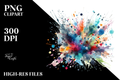 Colorful Brushstroke Watercolor PNG Product Image 2