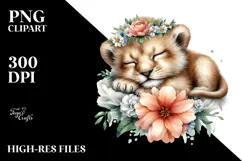 Whimsical Baby Lion PNG Product Image 2