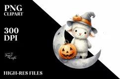 dressed for Halloween Baby Lamb PNG Product Image 1