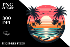 Retro Tropical Beach Sunset, 20 oz Tumbler Product Image 2