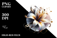 Abstract Lily with Golden Insertions, Transparent PNG Product Image 2
