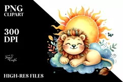 Colorful Smiling Baby Lion Clipart Product Image 3