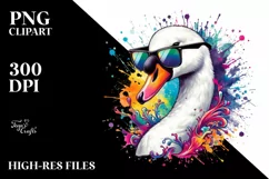 Colorful Swan Sunglasses | Sublimation Clipart Product Image 1