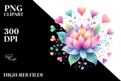 Pastel Flower with Heart Petals PNG Product Image 2