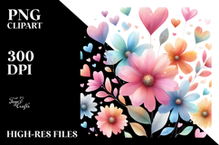 Pastel Flower with Heart Petals PNG Product Image 2
