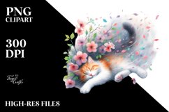 Pastel Cat Tumbling Spring Petals Wind Product Image 3