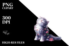Pastel Cat Tumbling Spring Petals Wind Product Image 3
