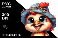 Funny Baby Rooster Portrait PNG Product Image 3