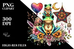 Frog with Star and Big Heart PNG Product Image 2