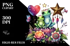 Frog with Star and Big Heart PNG Product Image 2
