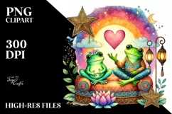 Frog with Star and Big Heart PNG Product Image 2