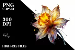 Shiny Detailed Daffodil | Watercolor Clipart Product Image 1