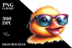 Smiling Duck Sunglasses | Watercolor Clipart Product Image 1
