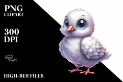 Baby Dove Standing | Watercolor Clipart Product Image 1