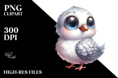 Baby Dove Standing | Watercolor Clipart Product Image 2