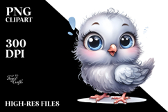 Funny Watercolor Baby Dove es | Sublimation Clipart Product Image 2